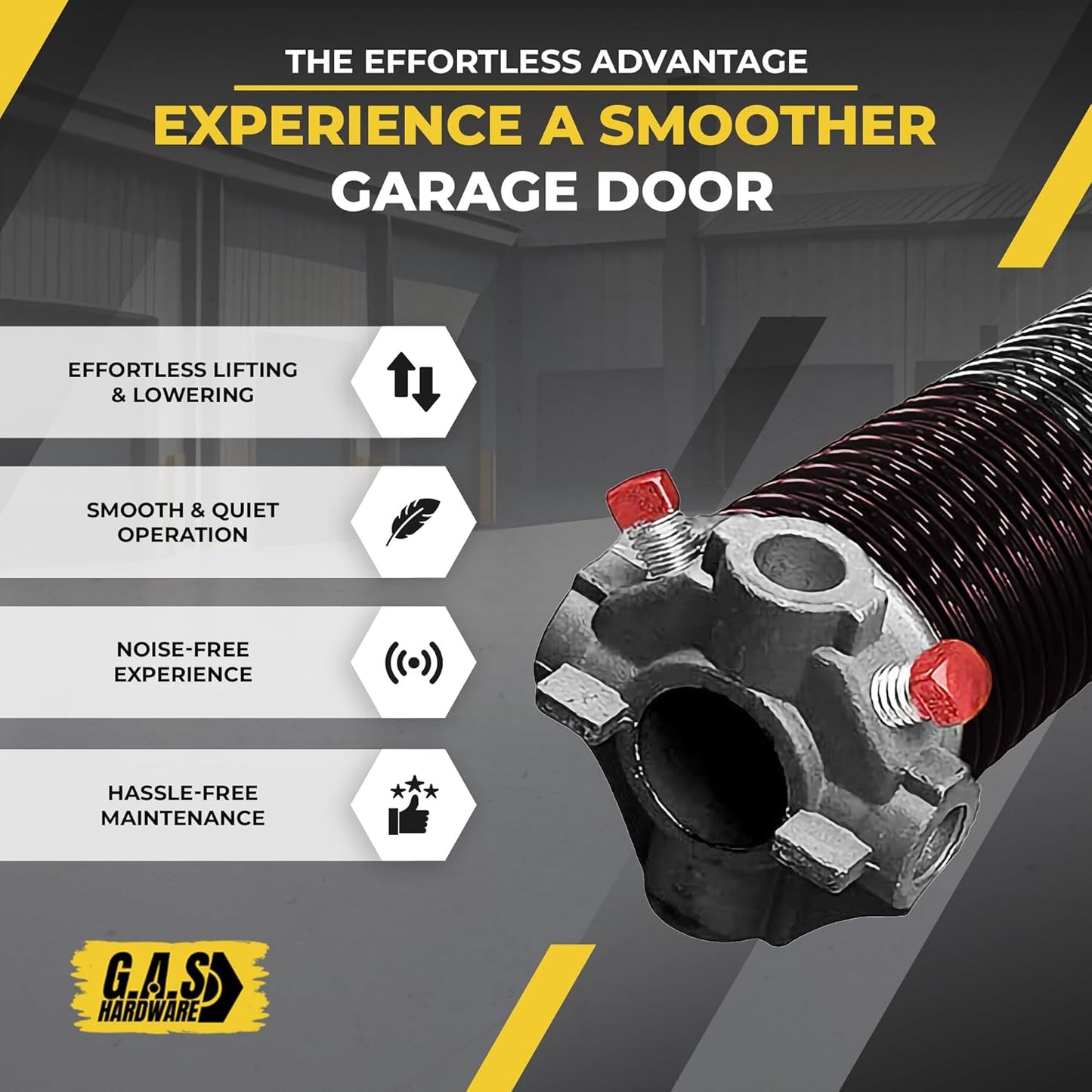 Garage Door Torsion Spring 234x2x30 Torsion Springs for Left Side of Garage Door with 1" Steel Bearing, Gloves, and Winding Bars Precision E-Coating 5-Year Warranty Minimum 30,000 Cycles (Red Cone)