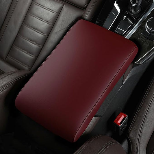 Car Armrest Covers for Mercedes Benz SLK 200 200K 250 280 350 Premium Leather Center Console Armrest Cushion Pad Anti-Scratch Soft Support for Elbow Auto Interior Accessories, Wine red
