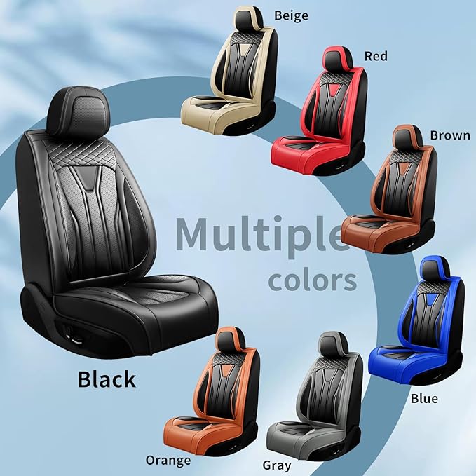 Fit Tucson Car Seat Covers Compatible with Hyundai Tucson 2010-2026, Premium Leather Breathable, Wear Resistant, Airbag Compatible, All-Weather Protection & Full Coverage, Full Set Blue&Black
