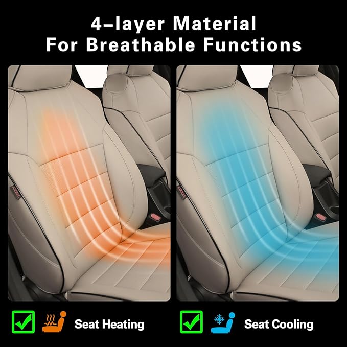 EKR Rav4 Seat Covers Custom Fit for Toyota Rav4 (Hybrid) SE/XSE & (PHEV) GR Sport 2026, Car Seat Cover Full Set for SUV,Factory-Style Interior Upgrade, Easy-Wipe Protection,Faux Leather(Beige)