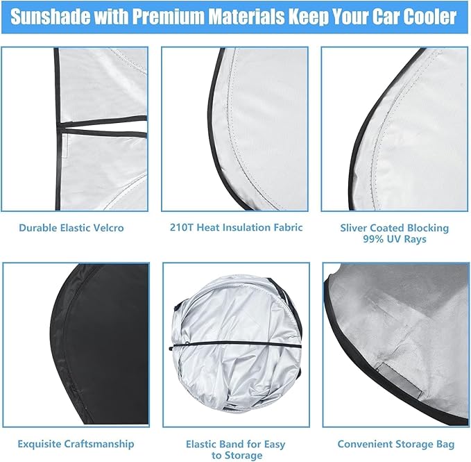 Windshield Sun Shade for 2018-2025 2026 Chevy Traverse (LS, LT, RS, Redline, Premier, High Country), Front Window Sunshade for Chevrolet Traverse, Folable Sun Visor Cover Block Out Rays & Heat