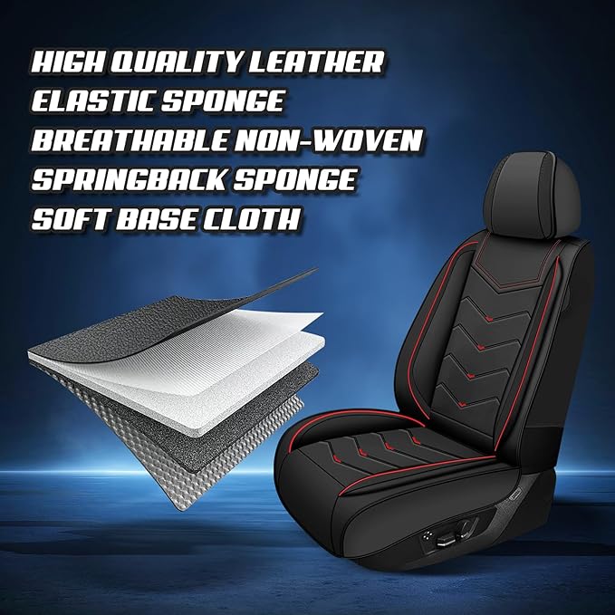 Car Seat Covers for Ford Expedition 2000-2026, Premium Nappa Leather Car Seat Cover, Stylish Sport Seat Covers， Automobile Seat Cover Sets.(Standard 5 Seats/Black)