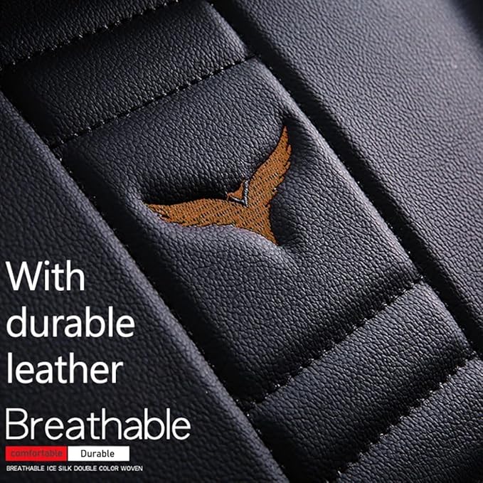 for Chevy Equinox Seat Covers 2005-2026, Full Coverage Customized Car Seat Covers, Premium Leather Waterproof Stain-Resistant Easy to Install (Standard 2 Seats, Black&Coffee)