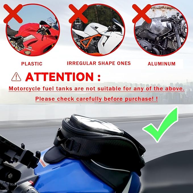 Motorcycle Tank Bag for BMW G310GS G310 GS G 310 GS, Strong Magnetic Waterproof Oxford Black Motorbike Quick Release Pannier Bag