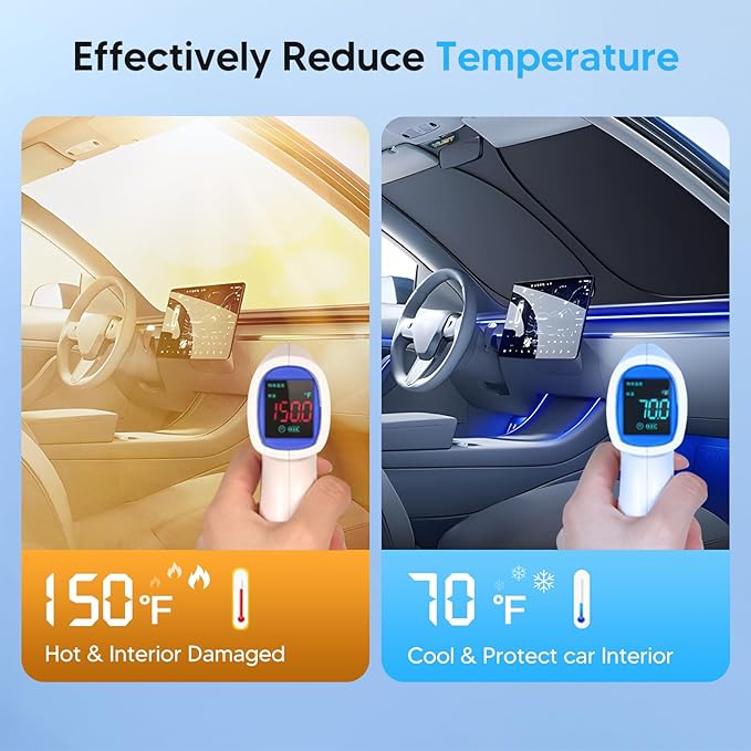 KUST Windshield Sun Shade for 2020-2024 2025 2026 Toyota Highlander Accessories Custom Fit Sunshade Sun Visor Protector Foldable Blocks UV Rays Keep Your Car Cooler