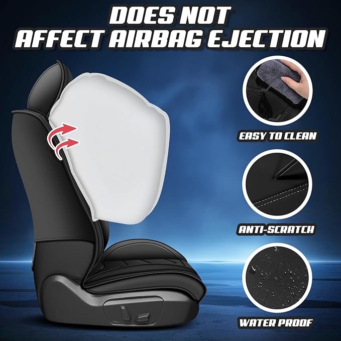 Car Seat Covers for Honda Accord 2000-2025, Premium Nappa Leather Car Seat Cover, Stylish Sport Seat Covers， Automobile Seat Cover Sets.(Luxury 5 Seats/Pure Black)