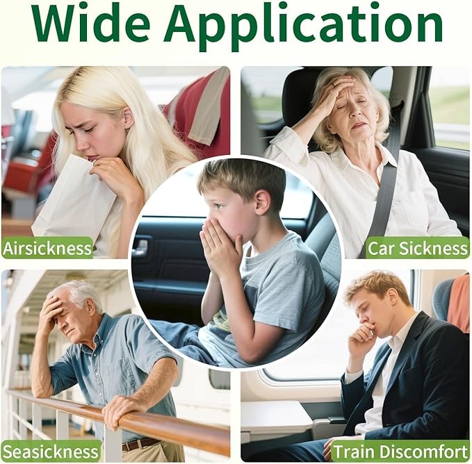 Motion Sickness Patches Non-Drowsy Formula Prevents Car, Airsick, Altitude Sickness, Sea & Motion Rides Travel Essentials for Adults & Kids Long-Lasting up to 72 Hours (48Pcs)