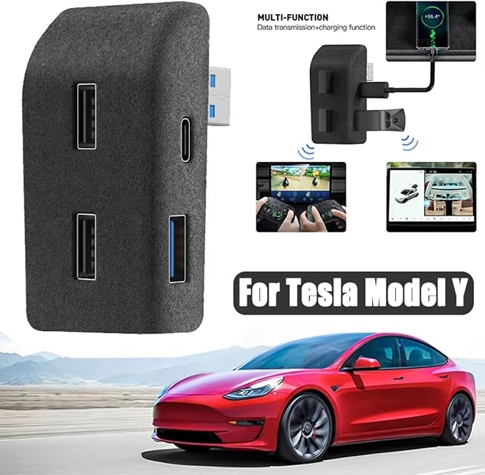 Glove Box Docking Station for Tesla Model Y USB Shunt Hub Docking Station Central Control Expander Glove Box Docking Docking for Tesla Model 3/Y Highland (M3 Highland My Juniper)