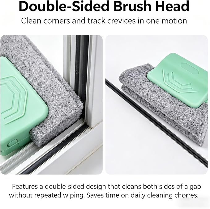 2026 New Magic Window Track Cleaner, Window Groove Cleaning Brush Tools Set, for Cleaning Tile Grout, Louver Blades, Car Air Conditioning Vents, and Narrow Gaps (6pcs Gray)