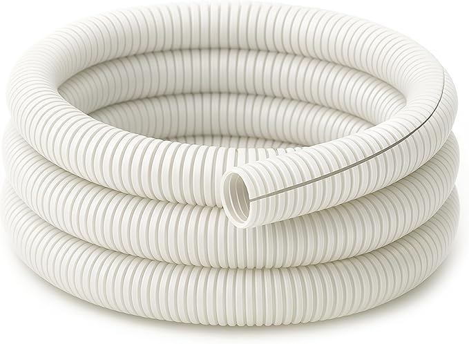Electriduct Split Wire Loom Tubing Polyethylene Corrugated Flexible Conduit - 1/4" Nominal Size - 100 Feet - White