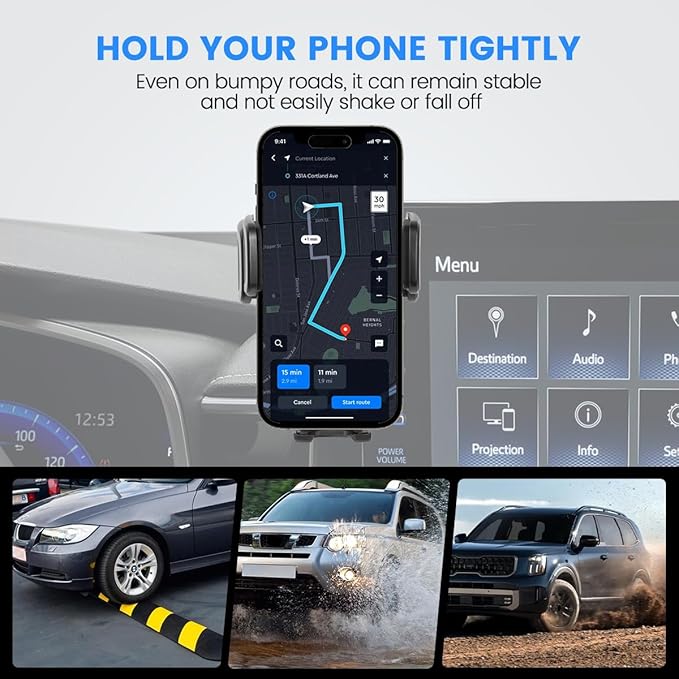 Car Phone Holder Fit for Toyota Corolla 2019-2025/Corolla Cross 2022-2025 Accessories, Cell Phone Mount with Dash Organizer 8-Inch Screen Fixed Clip Hands-Free 360° Rotation