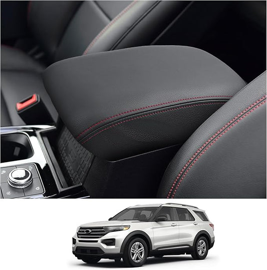 CDEFG 2020-2024 2025 Explorer Console Armrest Cover for 2024 2025 Ford Explorer Center Console Cover Middle Console Pad Arm Rest Central Consola Cover 2024 2025 Explorer Accessories