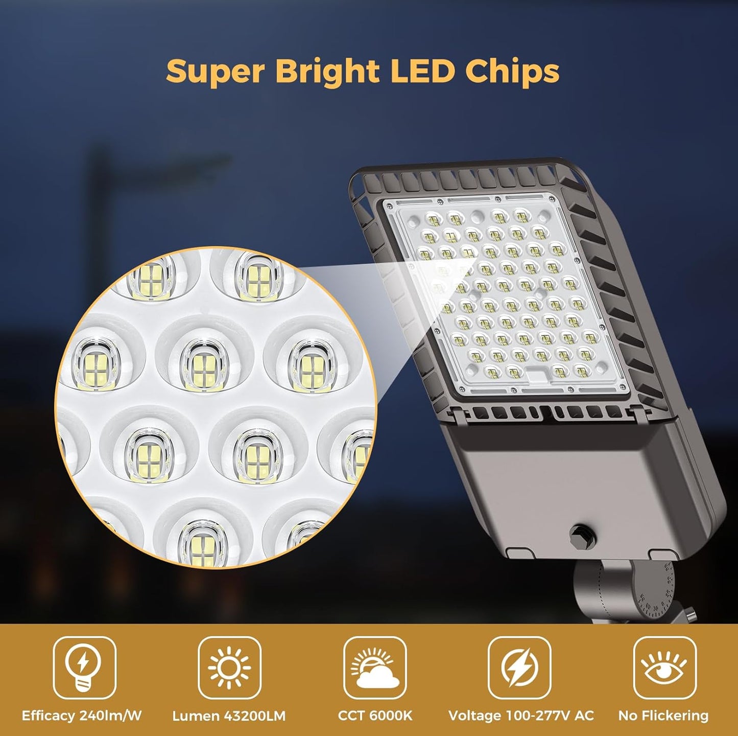 180W LED Parking lot Light Commercial Oudoor Lighting Shoebox Light with Dusk to Dawn Photocell 32400Lm(180LM/W) 6000K IP65 Waterproof 100-277V for Driverway, Parking Lot 9 Pack