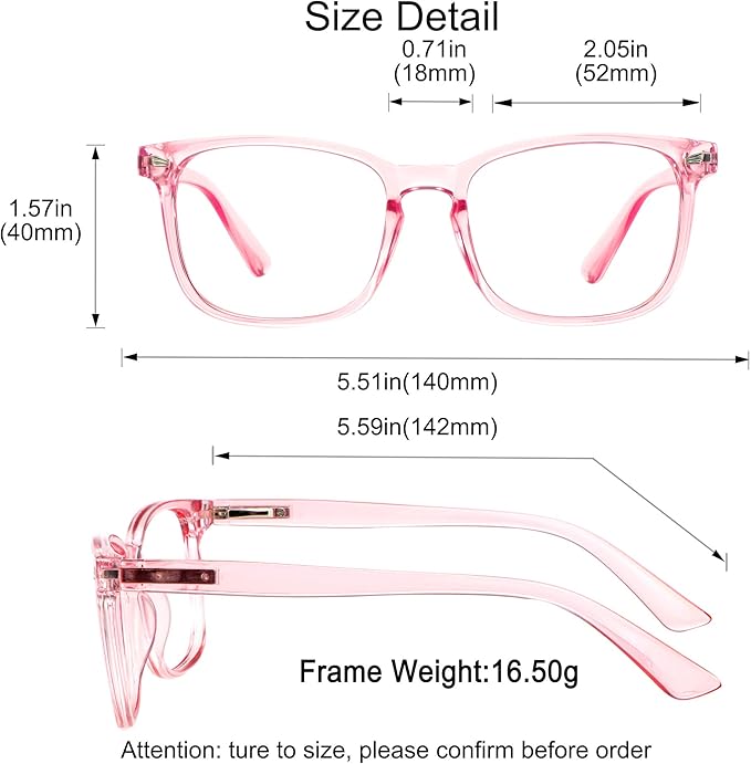 YEIN Bifocal Reading Glasses with Blue Light Blocking Lenses, Bifocal Reader for Women, Vintage Square frame with Spring Hinge (+0.50/+2.75 magnification)