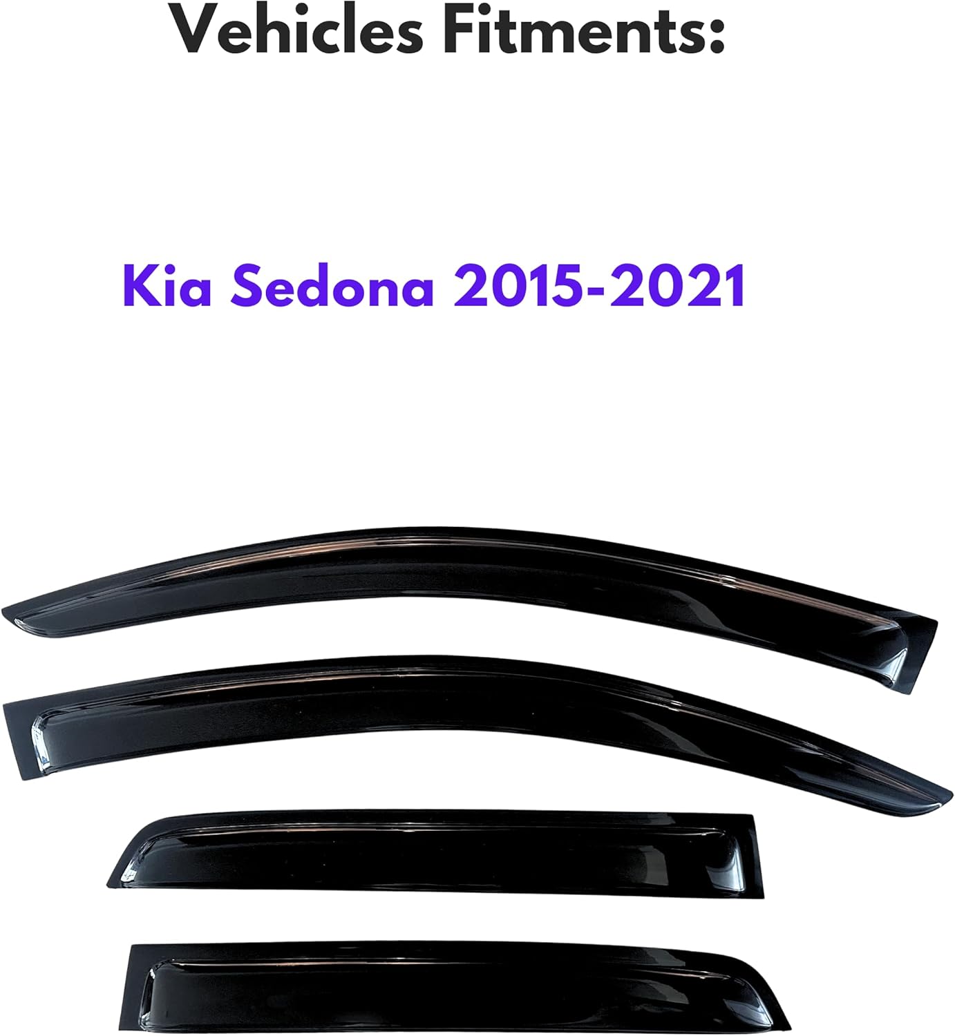 KPY Window Visor Compatible with Kia Sedona 2015-2021, 4PC Rain Guard Side Window Vent Deflectors Tape-On Style, 2015 2016 2017 2018 2019 2020 2021