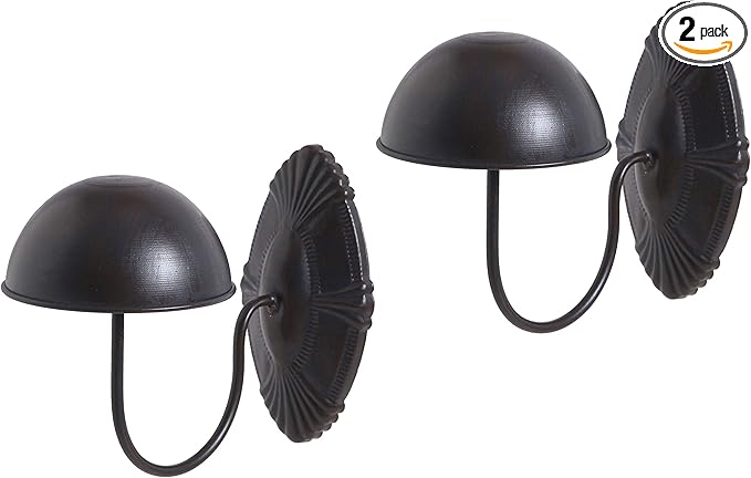 Owlgift Decorative Black Metal Vintage Style Wall Mounted Entryway Hat/Cap/Wig Hanger Display Rack - Set of 2