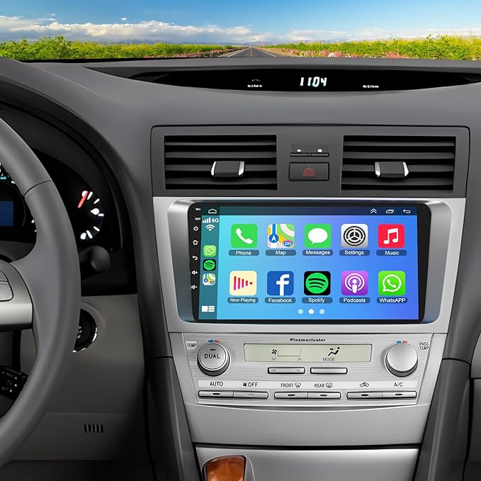 4G+64G Car Radio Stereo for Toyota Camry 2006-2011, Wireless Carplay&Android Auto with Android 13 Support Bluetooth/Voice Control/GPS/WiFi/Back-up Camera/SWC/FM, 9 Inch IPS Touch Screen