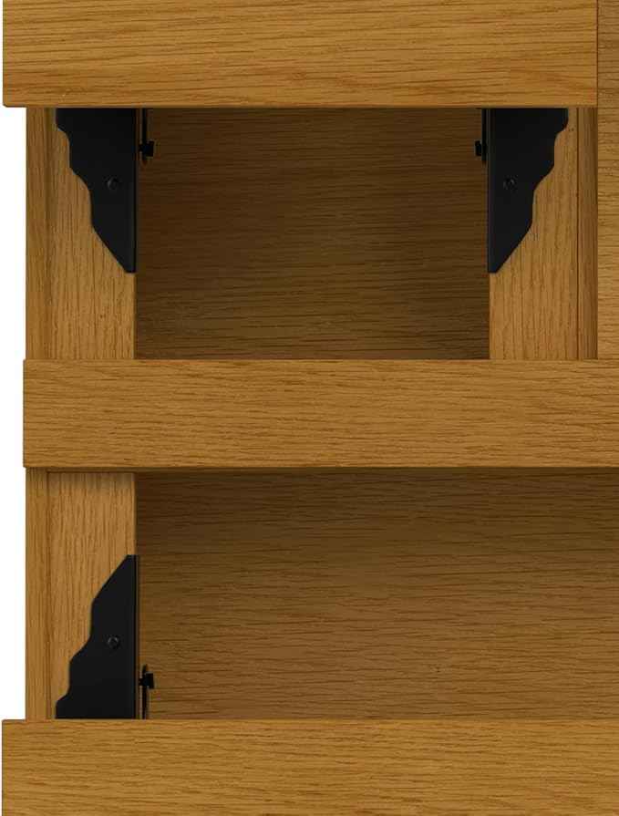 SIMPLIHOME Hunter Lift Top Coffee Table - 32 inch Wide Oak Veneer and Metal Industrial Square Lift Top Cocktail Table in Oak, Living Room Table with Dual Lift Tops, Hidden Storage and Hairpin Legs