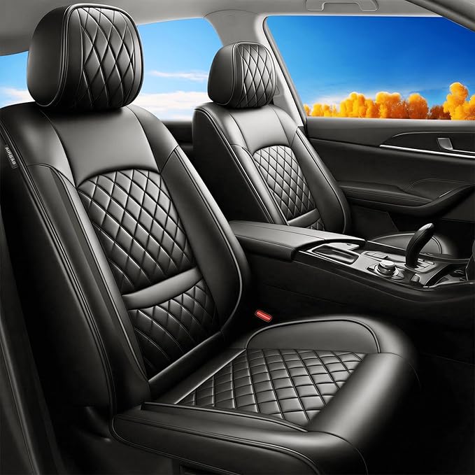 Fit for Sonata Car Seat Covers Compatible with Hyundai Sonata 2004-2025 2026 - Waterproof Breathable Leather Automotive Seat Cushions Protector, Airbag Compatible,Full Set 5 Seats(Black