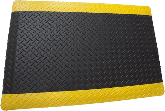 Rhino Mats, American Classic Diamond Anti-Fatigue Mats, Industrial Ergonomic Comfort Standing Mat for Work, Home, Garage, Office, Kitchen or Anywhere (Black/Yellow 9/16" Thick, 4 FT. x 15 FT.)