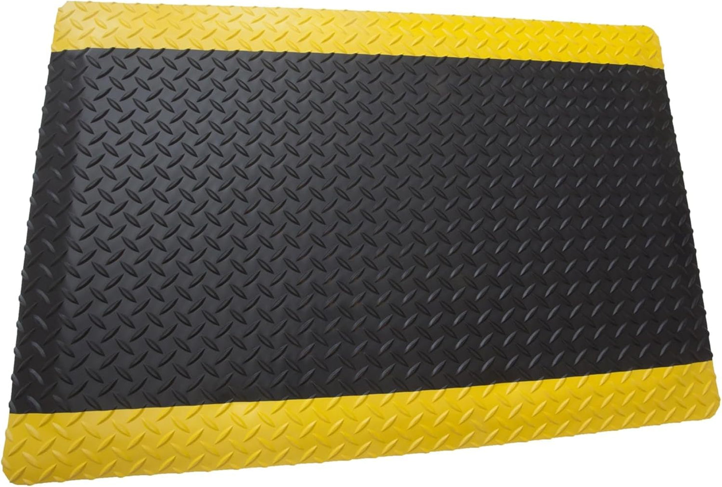 Rhino Mats, American Classic Diamond Anti-Fatigue Mats, Industrial Ergonomic Comfort Standing Mat for Work, Home, Garage, Office, Kitchen or Anywhere (Black/Yellow 1" Thick, 4 FT. x 17 FT.)