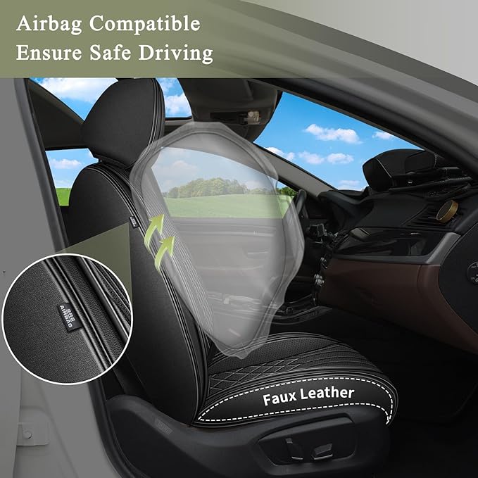 Full Set Car Seat Covers for Lexus NX 300/200t 2007-2025 2026: Breathable Perforated Leather Seat Cover (Black)