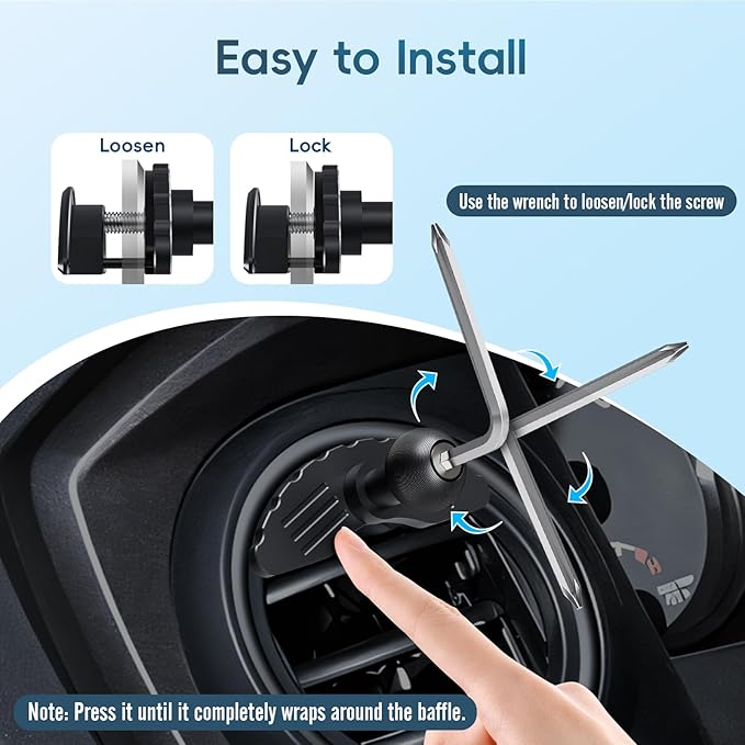 Upgraded Vent Metal Phone Mount for Tacoma 2016 -2023 and 2014-2021 Toyota Tundra, 3rd Gen Toyota Tacoma Cell Phone Cradles with 360° Adjustable Double Socket Metal Arm Fit for All Smartphones