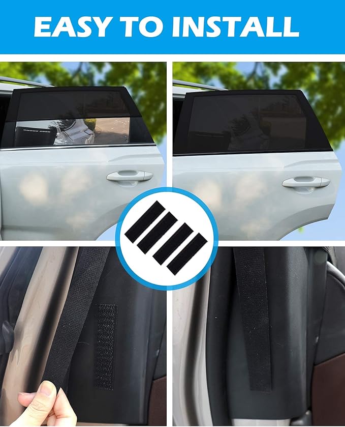 Tevlaphee Car Sunshade Kids, Universal Sun Visor Car Net Sunscreen Baby with Certified UV for Side Window Mesh Material Protects Passenger Baby, Children & Pets(L) (L)