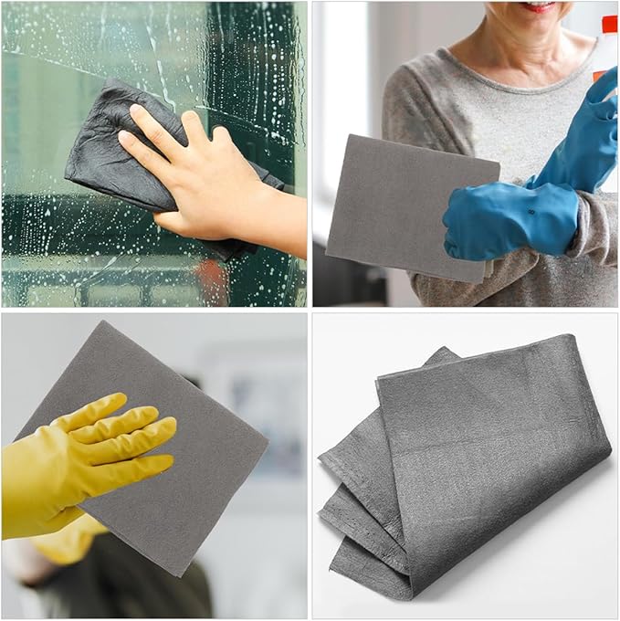 ULTECHNOVO 2 Pcs Car Washing Towels Microfiber Absorbent Cleaning Cloths for Car Interior and Glass, Lint-Free Drying Towels for Vehicle Detailing and Maintenance
