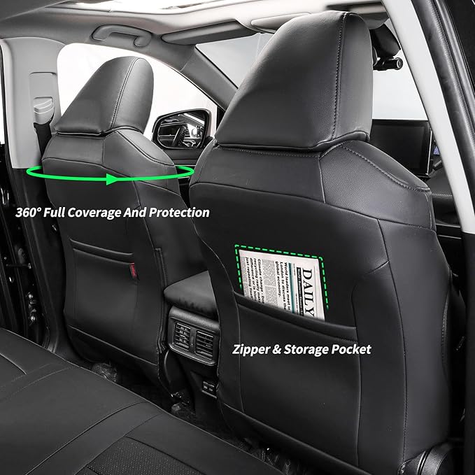 coverdream 2026 Rav4 Seat Covers Custom Fit for 2026 Toyota Rav4 Hybrid (LE,XLE Premium) SUV,Full Set Luxury Waterproof Leather Car Seat Protector