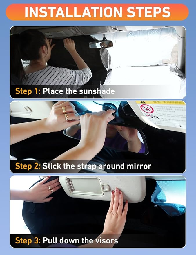 EcoNour Windshield Sunshade Compatible for Subaru Outback 2015-2017 2018 2019, Sun Visor for Front Windshield & Window Sun Shade Cover, UV Heat Blocker & Protector, Car Accessories