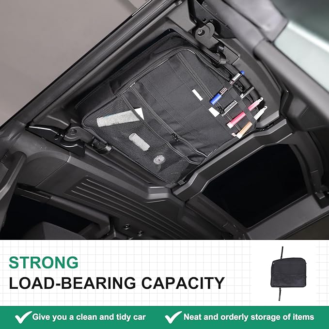 Car Sunroof Organizer Bag Compatible with 2024 2025 Hummer EV Hardtop Roof Panel Storage Bag Waterproof Foldable Multi-Function Car Rooftop Carrier Sunroof Storage Bags (Rear Top Roof Glass-Left)