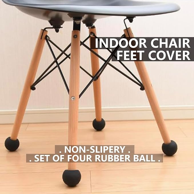 Fits 18mm Legs Camping Chair Anti Sink Rubber Ball Feet Anti Slipery Set of 4 Outdoor Chair Leg Cap Fishing Hiking Uneven Floor Portable with A Mesh Sport Bag