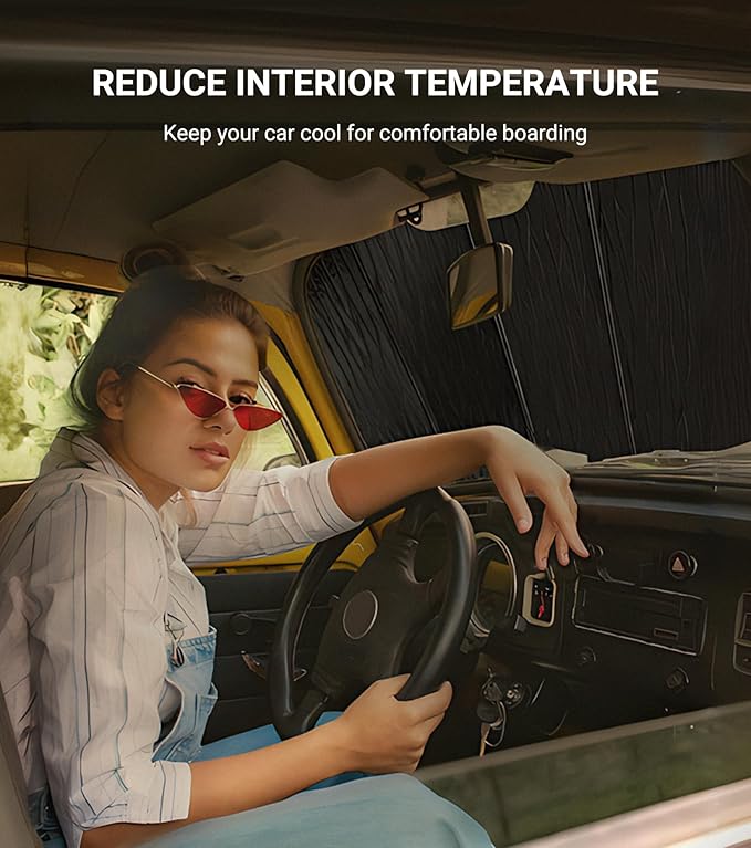 Windshield Sunshade for Jeep Wrangler 1997-2006 Custom Front Window Shade - AstraGuard