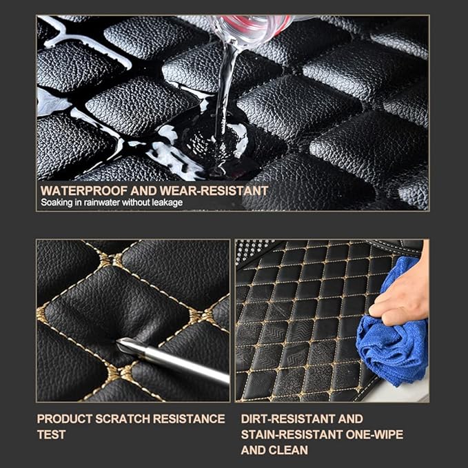 Custom Car Floor Mats Custom Logo/Pattern for SUV Van Truck Sedan Coupe Car Mats Full Surrouded Floor Mat All Weather Waterproof and Anti-Slip Protection Car Floor Liners(Wine red)
