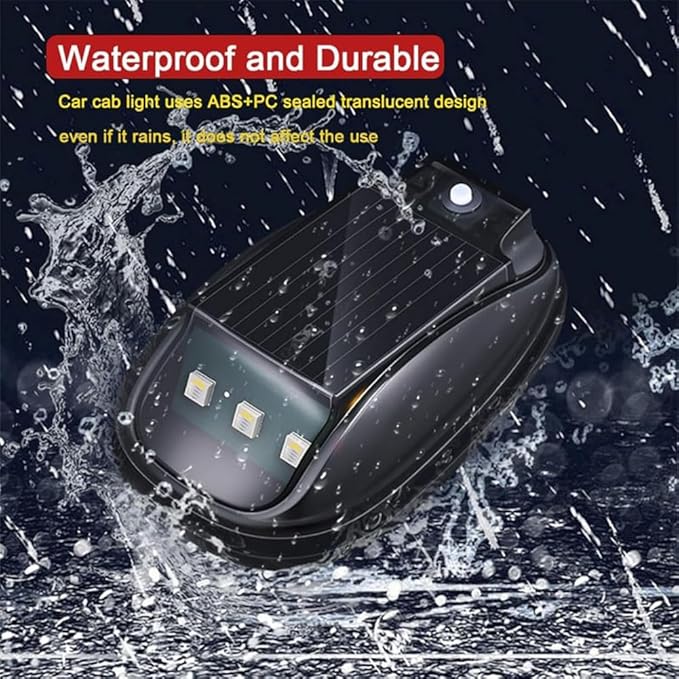 Solar-Powered Car Roof Light – Waterproof, Remote Control & Easy Installation, Solar Car Roof Light Kit, 8 Colors Wireless LED Strobe Lights with Remote Control for Trucks, Motorcycle, Vehicle (1pc)