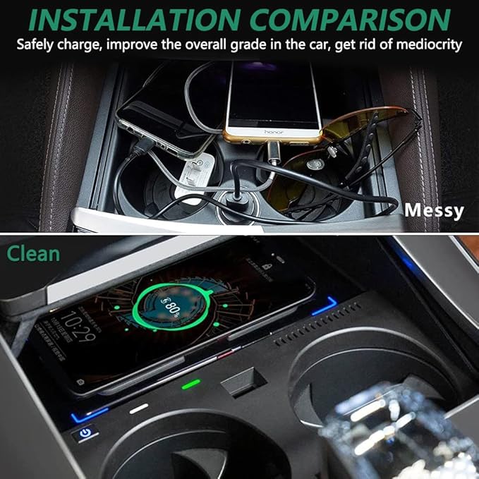 Wireless Car Charger for BMW X5 X5M X6 X6M 2019-2022, 15W Qi Fast Charging Phone Charger Pad for BMW G05/G06 Center Console Accessory, Gift for BMW Owners(Support Original Car Without NFC)