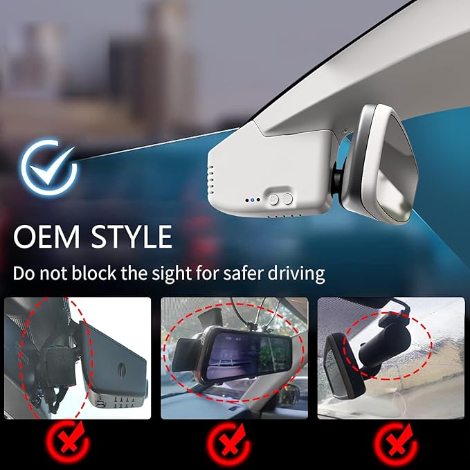 Front 4K & Rear 1080p Dash Cam Custom fit for Volkswagen Tiguan 2018-2024 Gen2 AD/BW (Model B Gray), Integrated OEM Look, UHD 2160P Video, App & WiFi, Loop Recording, Easy to Install, GPS, 128GB Card