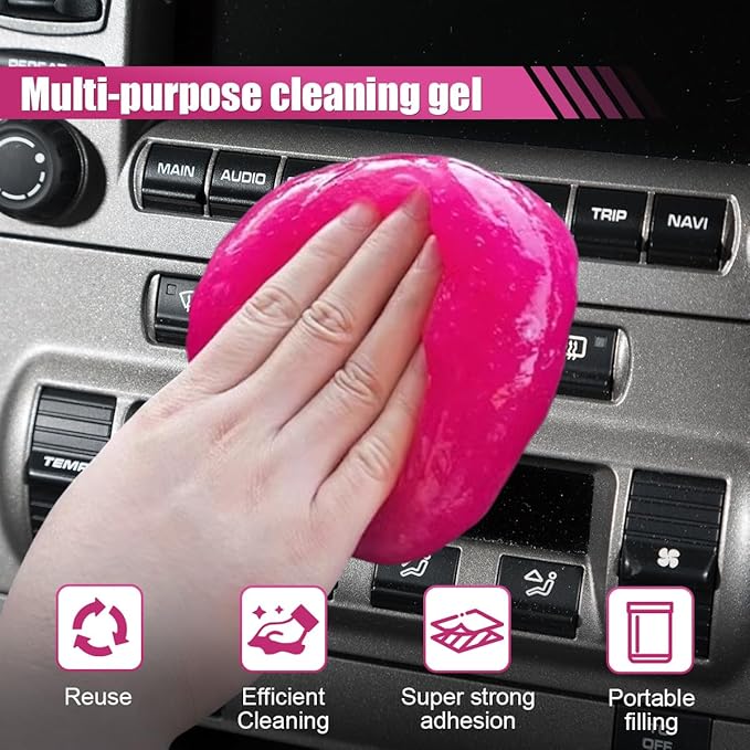 Craedli 2PCS Car Cleaning Gel Detailing Putty, Reusable Auto Detailing Tools Car Slime Cleaner Dust Cleaning Gel for Vehicle Interior Air Vent, Keyboard Dust Remover Present for Men Women, 8.8oz(250g)