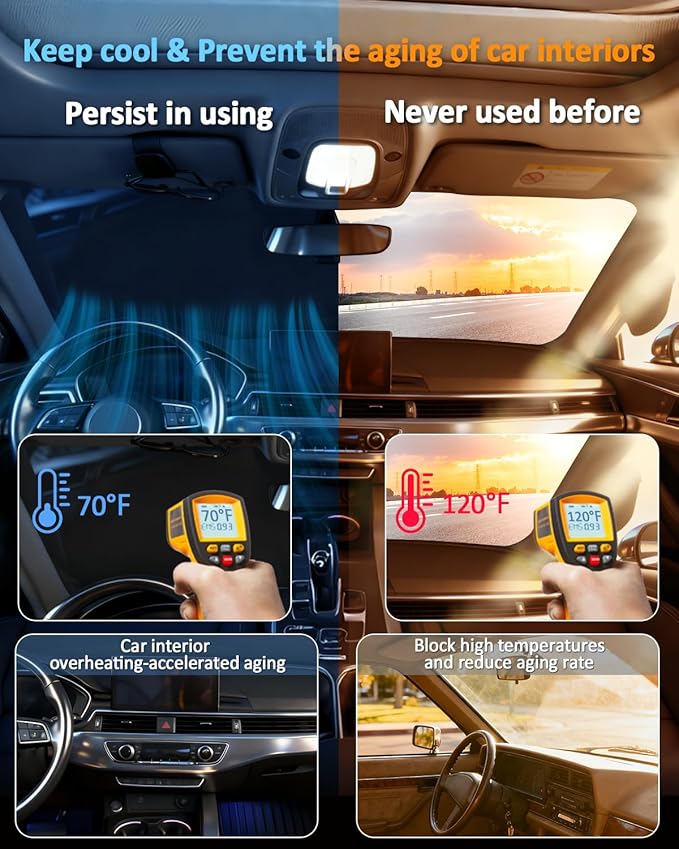 Windshield Sunshade for Mercedes E-Class Sedan 2010-2016 Sun Shade Car Windshield Accessories Upgrade 4 Layers Blocks UV Rays Custom Fit E-Class 240T Keep Cool Foldable