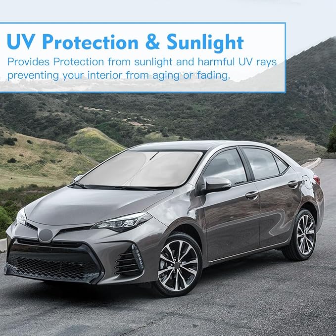 Windshield Sun Shade for 2009-2014 Toyota Corolla UV Ray & Heat Blocking Foldable Windshield Sunshade for Toyota Corolla Accessories Front Sun Visor Protector