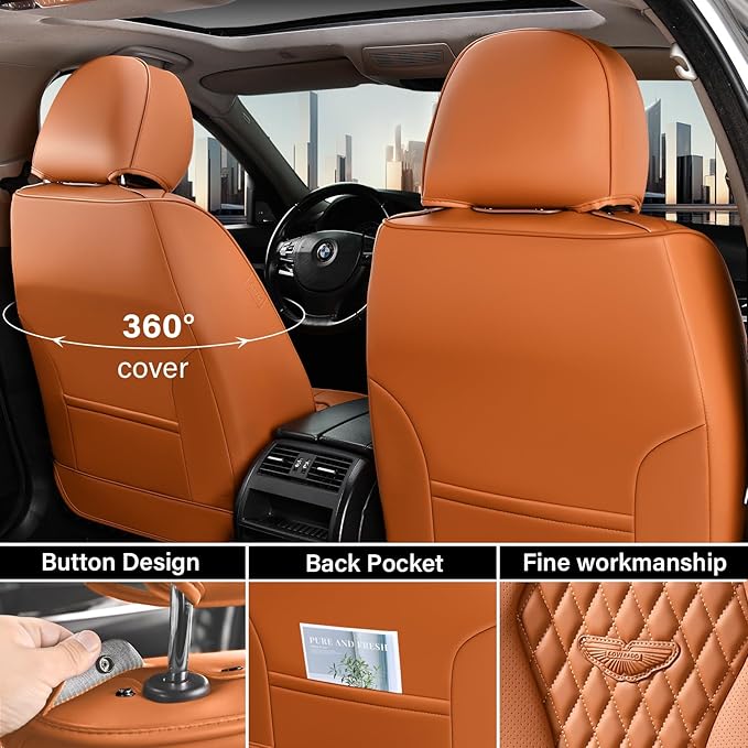 Coverado Seat Covers, Seat Covers 2 Seats, Brown Car Seat Cover Front Seats, Luxury Automotive Seat Covers, Front Car Seat Covers Leather Car Seat Protector