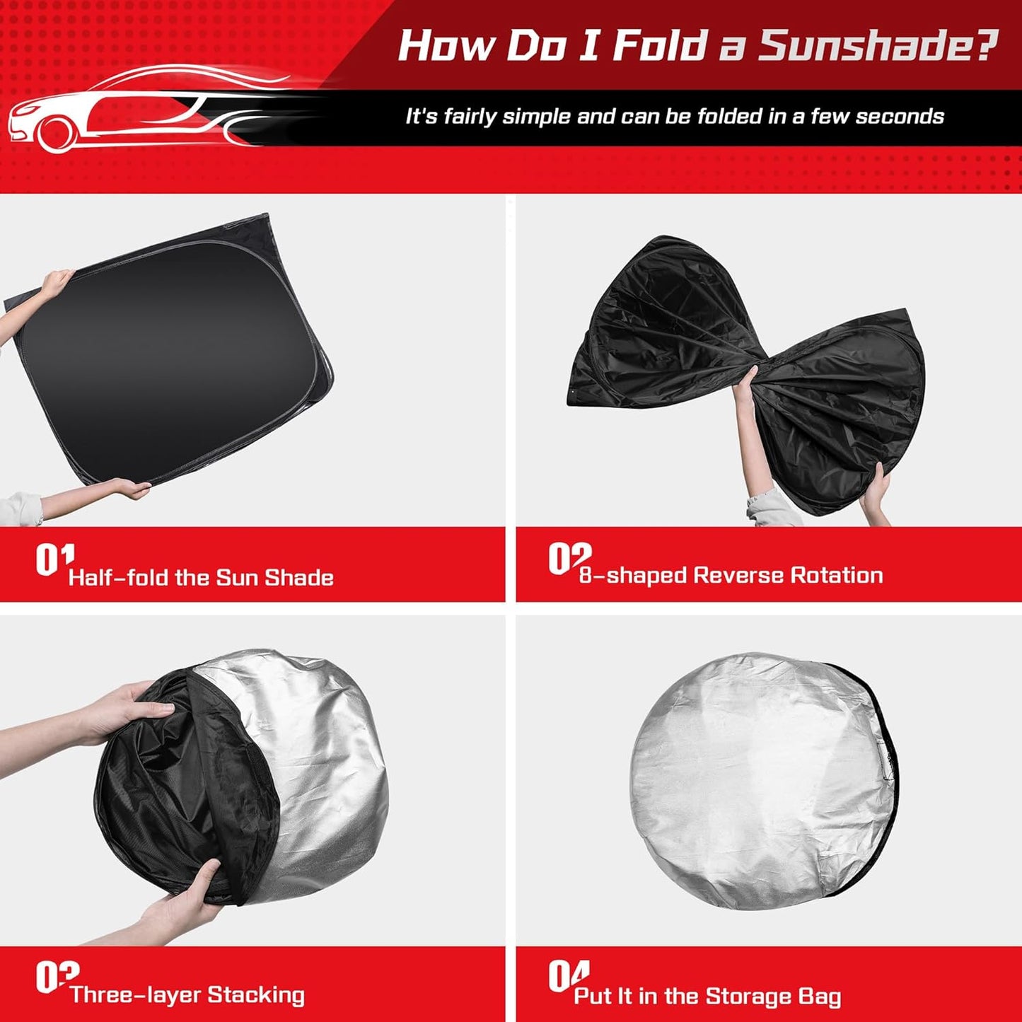 ARISMOTOR Windshield Sun Shade for Toyota Land Cruiser 2024-2025 2026, Custom Fit Foldable Front Window Sunshade Sun Visor Protector, Block UV Rays Keep Your Car Cooler