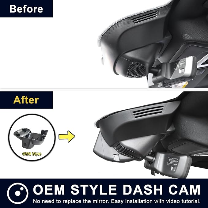 Front 4K & Rear 1080P Dash Cam Custom Fit for 5th Gen Dodge RAM 1500,2019 2020 2021 2022 2023 2024 (Model E),Rebel Big Horn Laramie Tradesman TRX Classic,UHD 2160P Video,OEM Look,App&WiFi,128GB Card