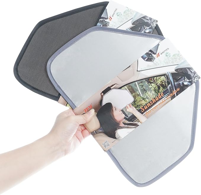 TFY Side Window Sun Visor for Car Roof Handles - Sun Glare and Heat Blocker for Driver or Passenger, Reduces Side Window Glare, Easy Installation and Storage (Gray)