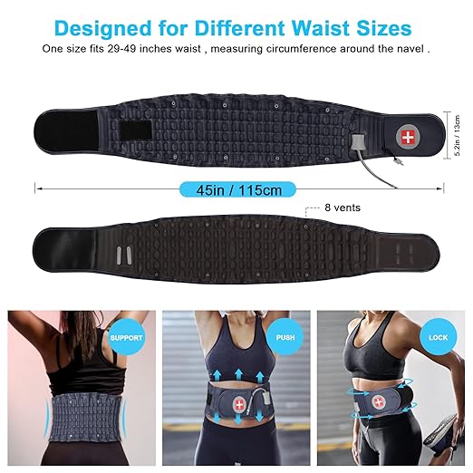 Decompression Back Belt -Lumbar Support Belt for Men & Women Lower Back Pain Relief, Back Traction Device Fits Waist Size 29-49 Inches