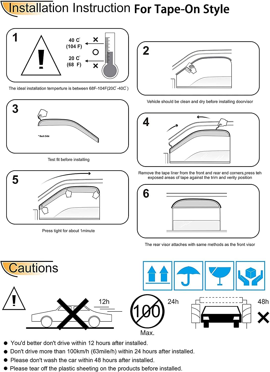 Side Rain Guards, 4pcs Out-Channel Nice Wind Deflector Set, Window Visors fit for 2002-2009 Chevrolet Trailblazer (Not Ext Models),GMC Envoy (Not XL/XUV Models) 94733