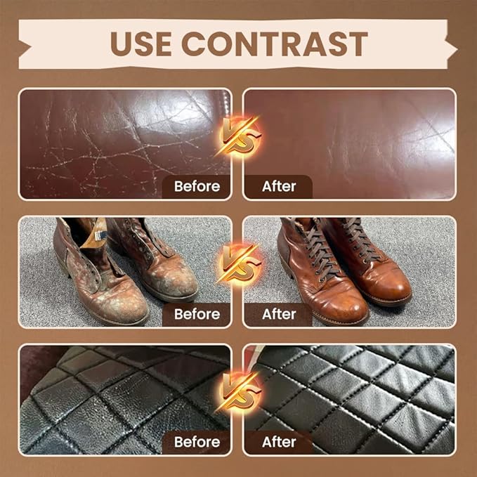 2025 New Leader Cleaning and Care Cream & Cleaning Paste for Leather Care, Automotive Interior Leather Cleaning Cream, Car Leather Conditioner Oil Paste, Leather Repair Kit for Car, Furniture (4PCS)