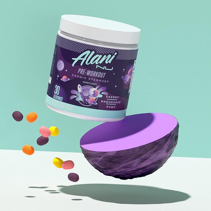 Alani Nu Pre Workout Powder Cosmic Stardust, Amino Energy Boost, Endurance Supplement, Sugar Free, 200mg Caffeine, L-Theanine, Beta-Alanine, Citrulline, 30 Servings