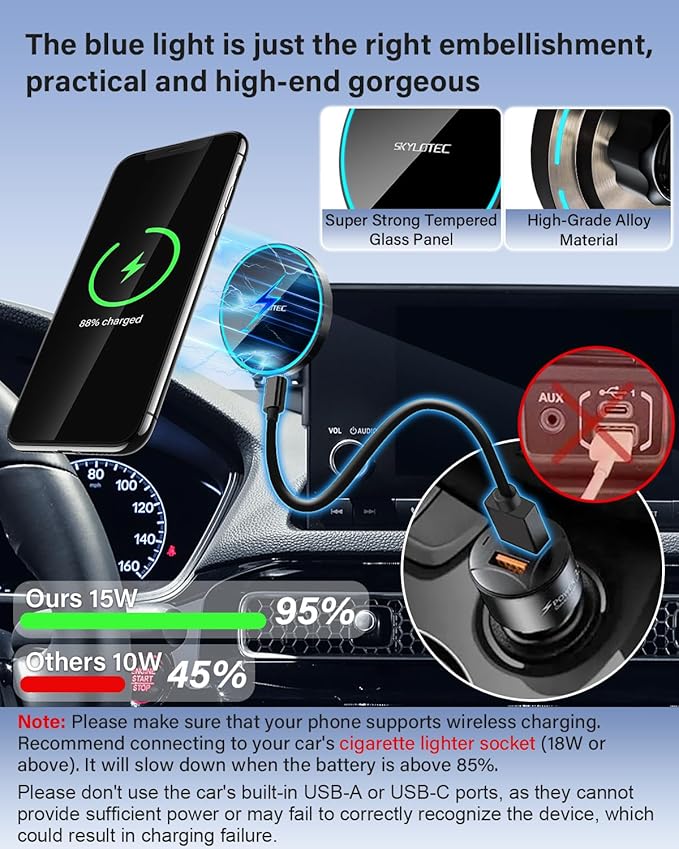 Phone Holder for BMW X5 2019-2023/X6 2020-2023/X7 2019-2022 Accessories 12.3-Inch Screen Fixed Clip, Car Magnetic Phone Mount Compatible with MagSafe, Magnets 15W Wireless Charger Cell Phone Base